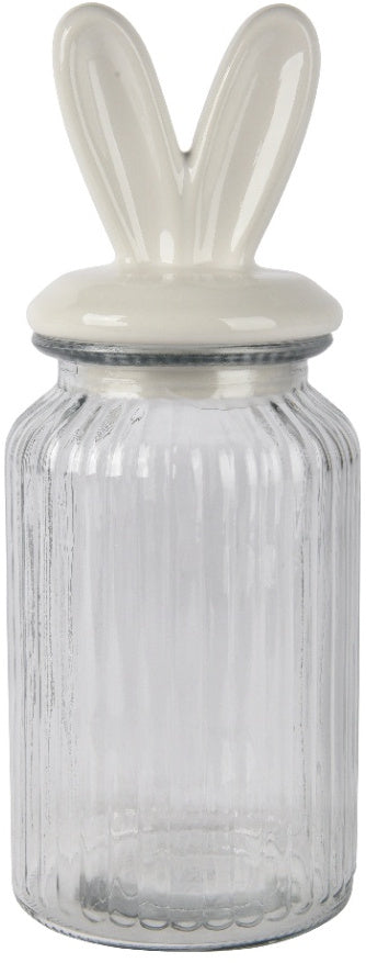 Glass Jar with Bunny Ears Lid, 24cm